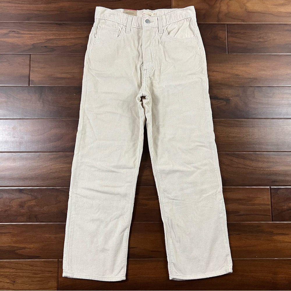 Levi's Size 30 Pebble Cement Corduroy Ribcage Straight‎ Ankle Jean Pants